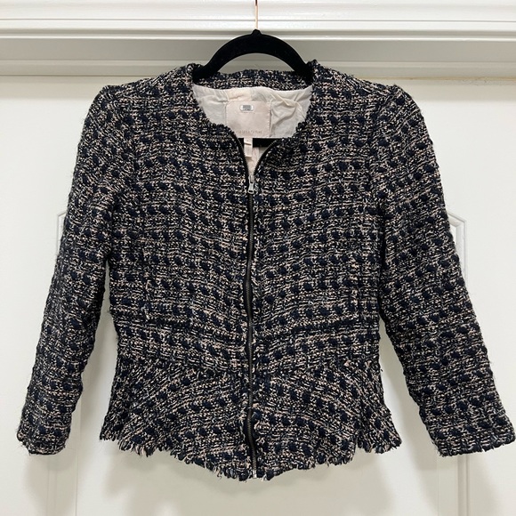 Rebecca Taylor Multi Tweed Peplum Zip Jacket - Picture 6 of 12
